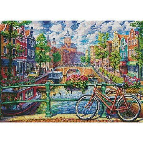 Amsterdam Canal by Artecy printed cross stitch chart